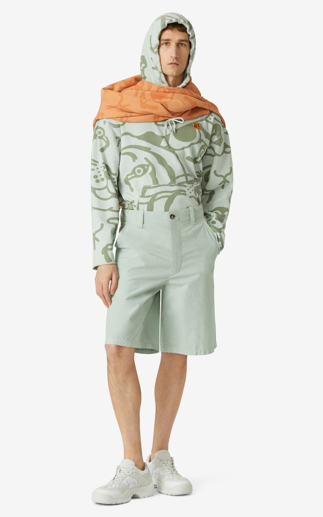 Shorts Kenzo Chino Homme Vert Olive Vert | FXOZ-96083